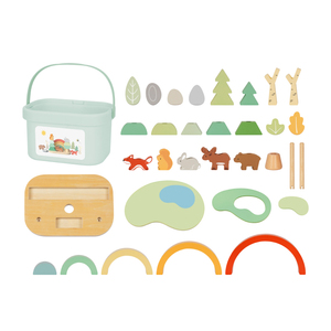 Bloques de construcción de clasificación de <span class=keywords><strong>bosque</strong></span> de arcoíris de madera, juguete apilable con almacenamiento sensorial Montessori, juguetes educativos para niños - Product Image 5