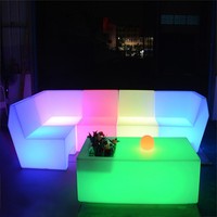 Ensemble de meubles de jardin en PE lumineux Shinestone, chaise et table LED, prix d'usine