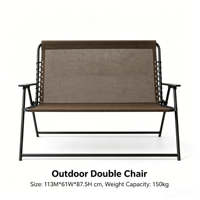 Nouvelle conception moderne, chaise zéro gravité de grande taille pour 2 personnes, double largeur, pliable, respirante, en maille, chaise inclinable d'extérieur pliable