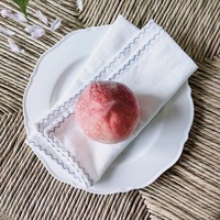Serviettes de table en tissu bleu clair, serviettes de table en tissu blanc pour Noël, serviettes de table de couleur unie de qualité supérieure pour la décoration de la maison, de l'hôtel et des banquets