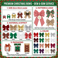 LANTINGXU - Lazo de Navidad con Purpurina Dorado, Plateado y Rojo Brillante, Clásico, para Regalos, en Stock