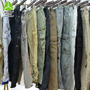 Pacote de roupas vintage para homens, calças cargo usadas em segunda mão, sacolas de roupas de segunda mão, loja de moda