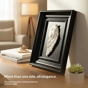 Marco de Fotos Minimalista de Yeso, Escultura 3D, Arte de Pared, Marco de Yeso Vintage, Mural de Alta Gama, Decoración para Entrada - Product Image 3