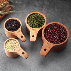 Tinh khiết tự nhiên Keo Gỗ nướng đo cup 4 cái Bộ của hạt cà phê công cụ đo lường bằng gỗ Nhật Bản Đo muỗng ounce cup - Product Image 5