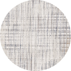 Alfombra Redonda Idan de 1 cm de Grosor con Borde Overlock, Diseño a Rayas y Color Sólido para Sala de Estar o Dormitorio, Antideslizante - Product Image 5