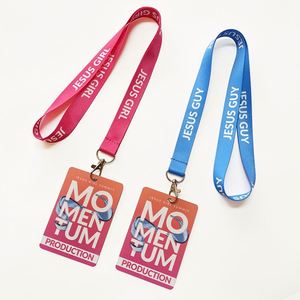 Custom Logo Tear Resistant Folk Art Design Lanyards Soft Fabric Keychain Neck Strap Double-sided Printing ID Card Polyester - Product Image 1