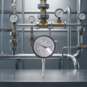 Thermomètre industriel WS100, boîtier en fer, tige en acier inoxydable, résistant à la corrosion et à la rouille, type cadran avec aiguille - Product Image 1