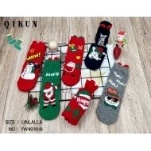 Calcetas de Navidad con Rabito de Piel de conejo Sock para Navidad con Diseño de Conejo