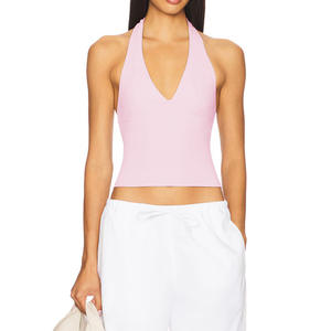 جودة عالية الرسن الفتيات الجميلات عارضة أعلى محصول النساء اللياقة البدنية الرياضة سترة تنفس اليوغا بلا أكمام - Product Image 2