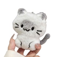 Porte-clés pendentif chaton en peluche fait main de style japonais, mignon, pour sac d'école, petite breloque pour étudiant