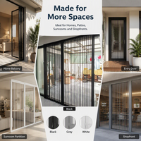 Moustiquaire de porte pliante en acier inoxydable sur mesure, en maille diamantée, rétractable, pour portes pliantes de patio d'hôtel