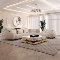 Ensemble de canapés sectionnels en tissu de luxe rembourrés d'éponge, forme en L moderne, meubles de salon pour villa