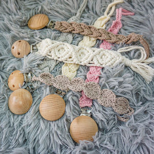 Clip de <span class=keywords><strong>chupete</strong></span> de algodón de ganchillo hecho <span class=keywords><strong>a</strong></span> mano YT BABY, soporte de <span class=keywords><strong>chupete</strong></span> personalizado para regalo de bebé - Product Image 4