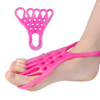 Séparateur d'orteils extensible pour soins des pieds, redresseur d'hallux valgus, bleu/rose, taille unique, TPR pour la relaxation musculaire