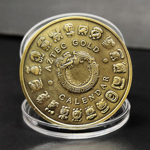 Monedas Conmemorativas Personalizadas de Aleación de Zinc, Moneda Conmemorativa <span class=keywords><strong>Maya</strong></span> Mexicana, Monedas y Medallas Conmemorativas de Dragón Azteca Lacado - Product Image 2
