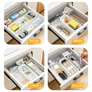 Office Organizer <b>Drawer</b> Dividers Rectangular <b>Stackable</b> Uncapped <b>Storage</b> Box For Desk Stationery Organization - Product Image 4