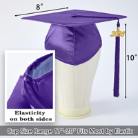Schuluniform 100% Polyester Lila Glänzender Umhang Mütze Quaste Set Abschlussrobe Unisex Kinder Anpassung Möglich