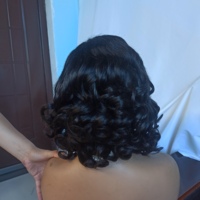Peluca rizada sin pegamento 13*4 de 12 pulgadas con cierre de encaje transparente, cabello humano Remy virgen vietnamita, peluca SDD de longitud corta para mujeres negras