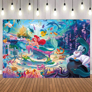 Fondo Fotográfico con Temática <span class=keywords><strong>de</strong></span> Sirena, Pancarta <span class=keywords><strong>de</strong></span> Fondo <span class=keywords><strong>de</strong></span> Princesa Ariel para Decoración <span class=keywords><strong>de</strong></span> Fiestas <span class=keywords><strong>de</strong></span> <span class=keywords><strong>Cumpleaños</strong></span> Infantiles - Product Image 1