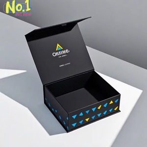Custom Satin Luxury Magnetic Square Paper <b>Box</b> Handle Cosmetics Recyclable Black EVA Insert Embossed Logo Waterproof Feature - Product Image 1