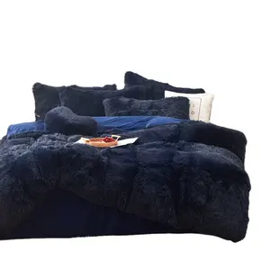 IDOTEX Dropshipping New sty Fluffy Bedding Comforter Plush Luxury Sets Queen Size Fleece Bed Kids Super King Winter Duvet Cover Set