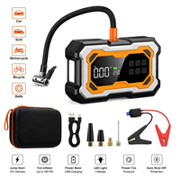 Démarreur de voiture tout-en-un avec compresseur d'air 150 PSI, gonfleur de pneus rechargeable, pompe à air électrique, batterie externe d'urgence