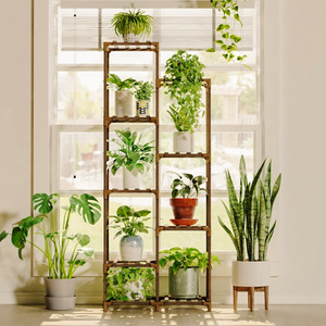 Multi-tiered indoor solid wood flower <b>pot</b> rack for living room and balcony, floor-standing potted <b>plant</b> rack, wholesale. - Product Image 3