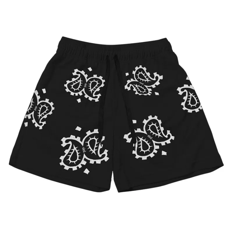 Basketball Men Custom Mesh Summer Athletic Black White Designer Print Logo Quick Dry Half Drawstring Shorts