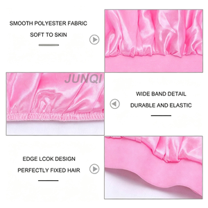Bonnet de nuit en satin de soie personnalisé pour enfants, avec logo, bande large réglable, anti-frisottis, pour cheveux bouclés, tresses, bébés et enfants, multi-usages - Product Image 3