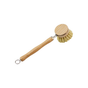 Brosse de nettoyage pour pot <span class=keywords><strong>en</strong></span> bambou et sisal UMI avec long manche <span class=keywords><strong>en</strong></span> <span class=keywords><strong>bois</strong></span>, portable pour le dégraissage et le lavage des casseroles - Product Image 6
