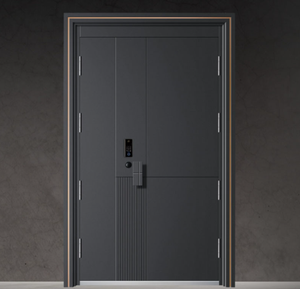 Puerta de Entrada Comercial Moderna Antirrobo con Construcción de Madera Maciza/Acero para Apartamentos y Hoteles - Product Image 5