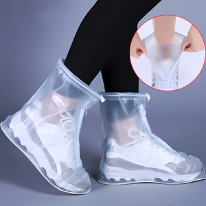 <span class=keywords><strong>Surchaussures</strong></span> réutilisables en PVC antidérapantes, protège-chaussures de pluie, protège-bottes de neige avec fermeture éclair pour chaussures imperméables d'extérieur - Product Image 1