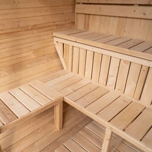 Sauna en bois de sequoia de haute qualité, idéal pour le spa et le bien-être à domicile. Ce sauna extérieur peut accueillir confortablement deux personnes - Product Image 5