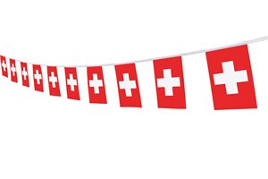 Bandera de Suiza, Bandera Personalizada con Cordón, Banderín para Festivales, Fiestas, Bares, Clubes Deportivos, Decoración 2024 - Product Image 3