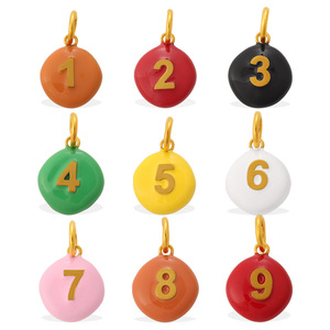 Breloques numérotées 0-9 en émail coloré, pendentifs en acier inoxydable, accessoires de bricolage de niche pour bracelets et colliers pour femmes - Vente chaude - Product Image 1