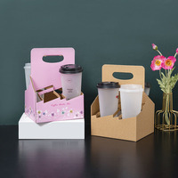 Portavasos desechable portátil para té con leche, café y otras bebidas, caja de papel para llevar, embalaje para uso en movimiento