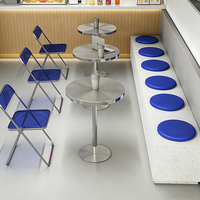Modernes Casual-Restaurant-Möbelset, einschließlich Esstische, Klappstühle und Doppelhocker