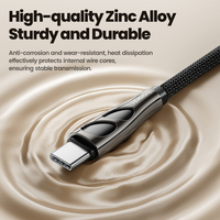 Câble de charge rapide USB C vers USB C Toocki Power PD 240W à angle droit, en alliage de zinc tressé, transmission USB 2.0 pour ordinateur portable