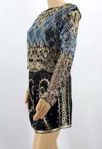 Bling Bling Corpo Delle Donne <span class=keywords><strong>Crop</strong></span> <span class=keywords><strong>Top</strong></span> Camicetta Feminina Floreale Controllare Ricamato <span class=keywords><strong>Maglia</strong></span> Del Merletto a Manica Lunga con Paillettes in Rilievo Corta Shirt <span class=keywords><strong>Top</strong></span> - Product Image 5