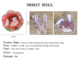 High Quality <b>Mini</b> Cute Fashion Clear Epoxy Stationery Sticky Note Custom Acrylic Clips - Product Image 5