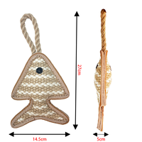 Jouet à mâcher interactif en jute souple et couineur pour chiens, design poisson de luxe, pour l'intérieur et l'extérieur