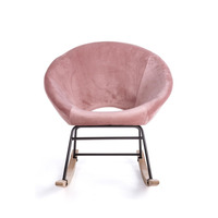 2025 chaises d'appoint modernes rose velours confortable tissu rembourré chaise longue sans bras chaise berçante pour salon