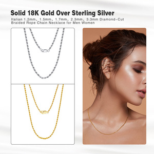 TIANYIDA-C-004 925 Sterling <strong>Silver</strong> Rope Chain Necklace <strong>Solid</strong> <strong>Silver</strong> Twisted Rope Chain Real 925 Sterling <strong>Silver</strong> - Product Image 2