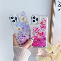 Accesorios para cellares 3 en 1 coque de téléphone à fleurs pour iPhone 11 12 13 14 Girly étui de téléphone à paillettes vente en gros