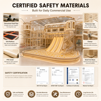 Parque Infantil Temático de Madera para Juego de Roles, Mercado de Simulación, con Certificación CE y TUV, Entrega Llave en Mano, Paneles Sensoriales, Piscina de Bolas, Proyecto para Cafetería Familiar