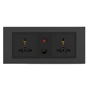 Matte Brushed Metal universal Hotel furniture matching conference desk embedded multimedia multi-function USB socket panel