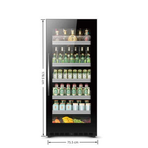 NUELEAD NE-380 - Vinoteca Moderna de Vidrio con Control Digital de Temperatura para Hoteles y Negocios, Color Negro - Product Image 1
