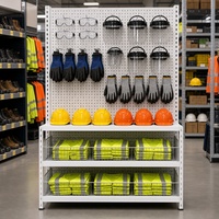 Rak Display Gantung Pegboard Logam untuk Peralatan dan Aksesoris, Stand Display untuk Toko Ritel Perkakas