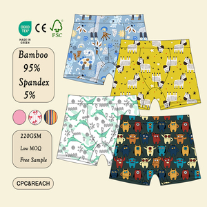 Groothandel OEM/ODM huidvriendelijke onderbroeken voor jongens met kleurrijk design, van zacht bamboe viscose materiaal, boxershorts - Product Image 1