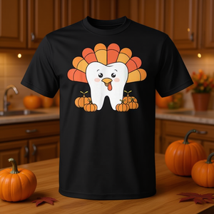 T-shirt dentaire pour femmes, motif dinde de Thanksgiving, pour dentiste - Product Image 3